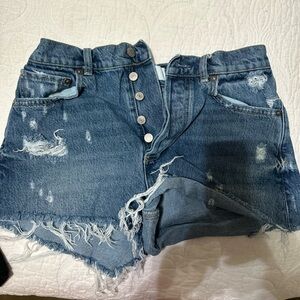 Distressed Denim Shorts